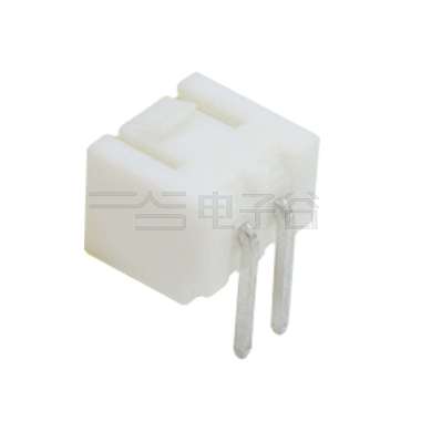 Pitch2.50mm 90°单排卧插带扣Wafer 2Pin 本色 镀亮锡