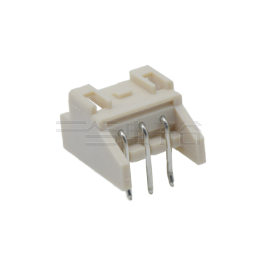 Pitch 2.50mm 90°单排卧插带扣打外K Wafer 3Pin 本色 镀亮锡 无LOGO