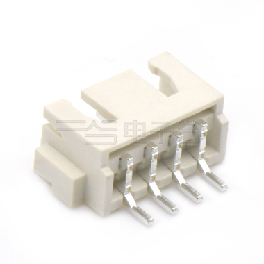 Pitch2.50mm 90°单排卧贴 Wafer 4Pin 米黄色 镀亮锡