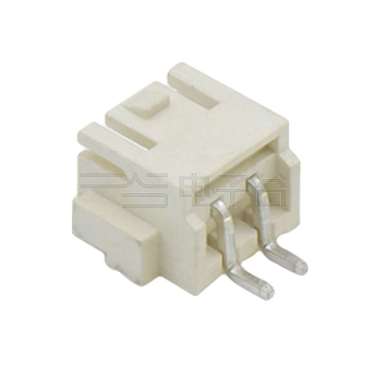 Pitch2.50mm 90°单排卧贴 无卤Wafer 2Pin 本色 镀亮锡