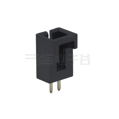Pitch 2.54mm 180°DIP 立插带扣 Wafer LCP 2Pin 黑色 镀全金Gold Flash
