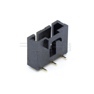 Pitch 2.54mm 180° 立贴带扣 Wafer LCP无卤 5Pin 黑色 镀全金Gold Flash