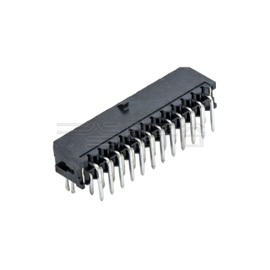 Pitch 3.00mm 90º双排带鱼叉脚 DIP型 Wafer 2X12pin 黑色 镀亮锡