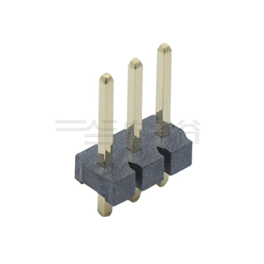 Pitch 3.96mm 180° 单排 DIP 排针 3Pin 黑色 LCP 镀雾锡