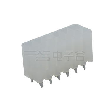 Pitch 4.2mm 双排 180°DIP Wafer 空心针 2X6Pin PA66,94V-2 本色(透明) 亮锡