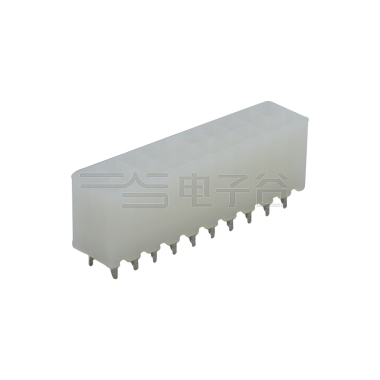 Pitch 4.2mm 双排 180°DIP Wafer 空心针 2X10Pin PA66,94V-2 本色(透明) 亮锡