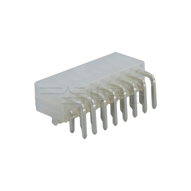 Pitch 4.2mm 双排 90°DIP Wafer 带定位柱 2X8Pin 本色 亮锡