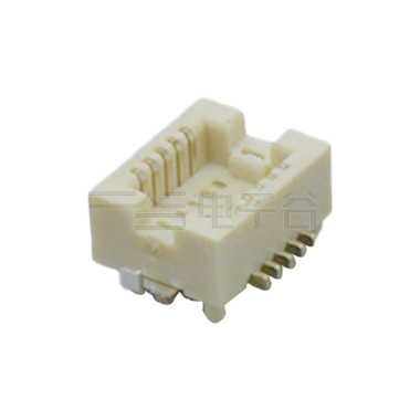 Board to Board Pitch0.5mm H2.1mm 双排立贴带柱带接地片母座 10Pin 本色 镀全金Gold flash