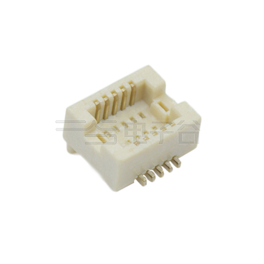 Board to Board Pitch0.5mm H2.1mm 双排立贴带柱母座 10Pin 白色 镀全金Gold flash