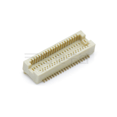 Board to Board Pitch0.5mm H2.1mm 双排立贴带柱母座 40Pin 白色 镀全金Gold flash