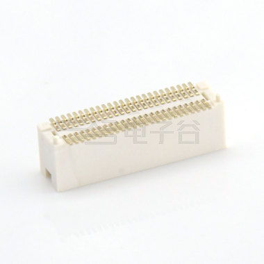 Board to Board Pitch0.5 单槽 H4.3 双排SMT型带柱母座 50Pin 白色 镀全金G/F