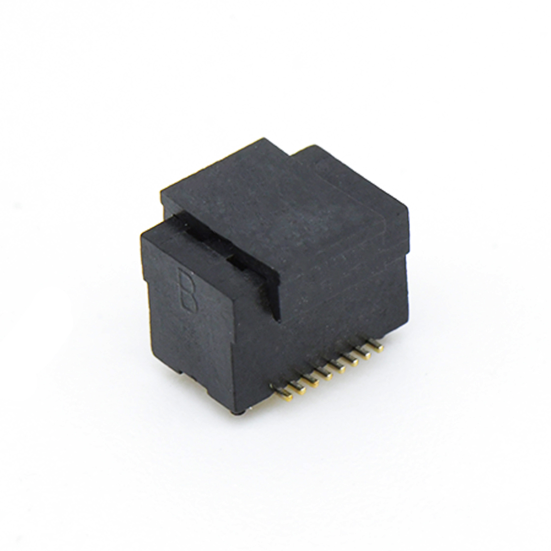 B0502板对板连接器Pitch 0.5 H4.5mm双槽双排 SMT型母座 16Pin黑色 Gold flash