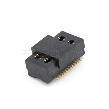 Board to Board Pitch0.5 H3.0mm双槽双排 SMT型母座 24Pin 黑色 Gold flash