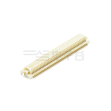 Board to Board Pitch0.5mm H2.1mm 双排立贴带柱带接地片公座 80Pin 本色 镀全金Gold flash