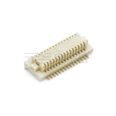 Board to Board Pitch0.5mm H2.1mm 双排立贴带柱公座 30Pin 白色 镀全金Gold flash
