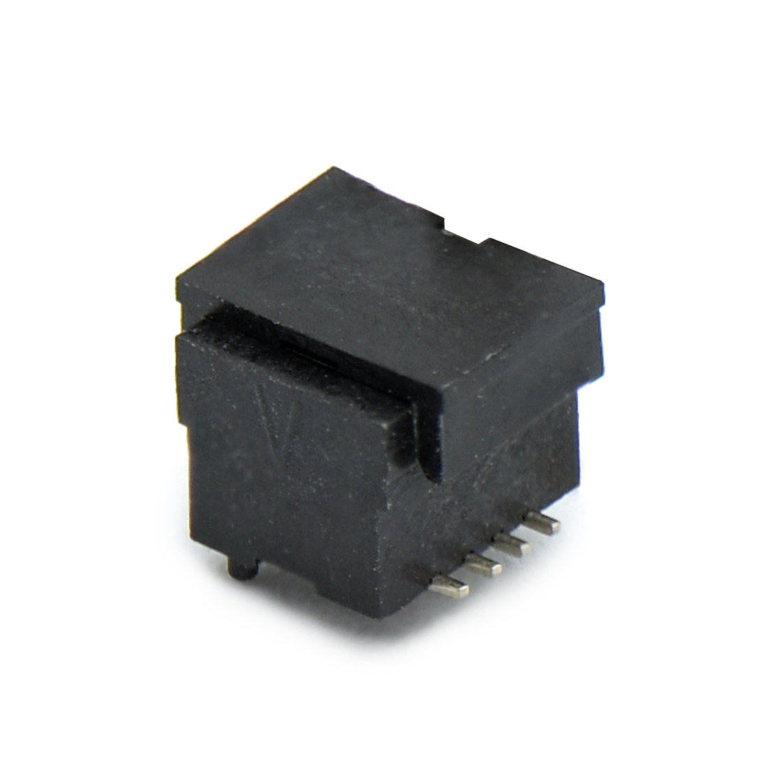 B0801板对板连接器Pitch 0.8 双槽H4.5 双排SMT型带柱母座 8Pin黑色 Gold flash