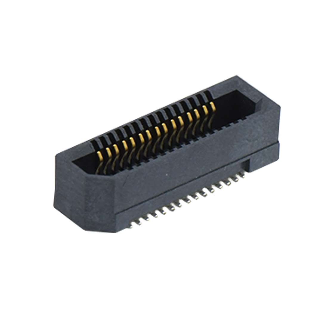B0805板对板连接器Pitch 0.8mm 单槽H5.0母座（高速传输20G) 30Pin黑色 镀半金雾锡10u"