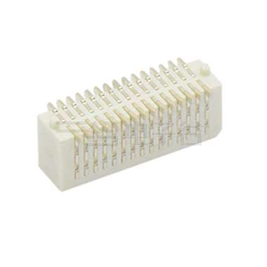 Board to Board 0.80mm H5.1mm单槽双排侧插带柱 SMT型母座 30pin 米黄色 镀全金G/F