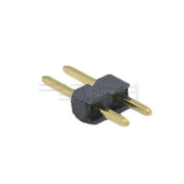 Pitch 1.27mm 180° 单排 DIP 排针 02Pin 黑色 镀全金G/F