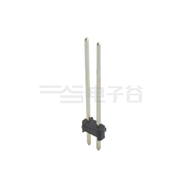 Pitch 2.00mm 180° 双排 DIP 单塑排针 L=12.6 2X01Pin 黑色 镀全金G/F