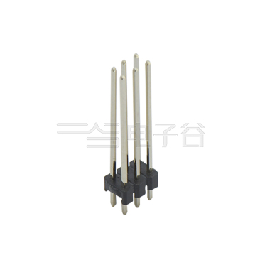 Pitch 2.00mm 180° 双排 DIP 单塑排针 L=12.6 2X03Pin 黑色 镀全金G/F