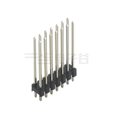 Pitch 2.00mm 180° 双排 DIP 单塑排针 L=12.6 2X07Pin 黑色 镀全金G/F
