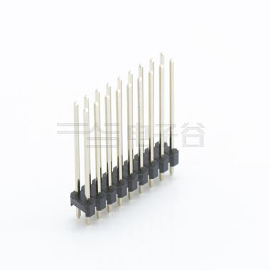 Pitch 2.00mm 180° 双排 DIP 单塑排针 L=12.6 2X09Pin 黑色 镀全金G/F