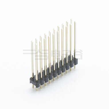 Pitch 2.00mm 180° 双排 DIP 单塑排针 L=12.6 2X10Pin 黑色 镀全金G/F