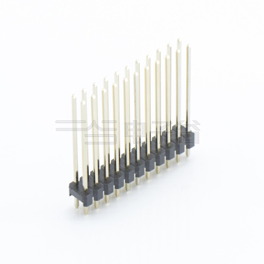 Pitch 2.00mm 180° 双排 DIP 单塑排针 L=12.6 2X11Pin 黑色 镀全金G/F