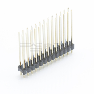 Pitch 2.00mm 180° 双排 DIP 单塑排针 L=12.6 2X13Pin 黑色 镀全金G/F