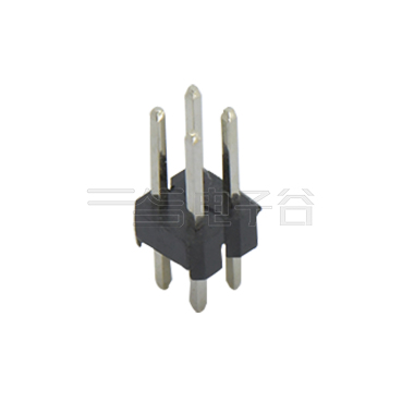 Pitch 2.00mm 180° 双排 DIP 单塑排针 L=8.1 2X02Pin 黑色 镀全金G/F