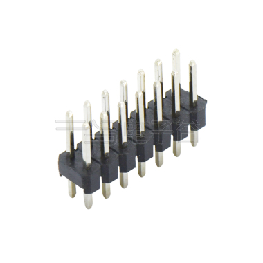 Pitch 2.00mm 180° 双排 DIP 单塑排针 L=8.1 2X07Pin 黑色 镀全金G/F