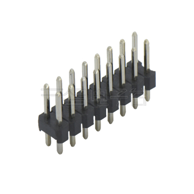 Pitch 2.00mm 180° 双排 DIP 单塑排针 L=8.1 2X08Pin 黑色 镀全金G/F