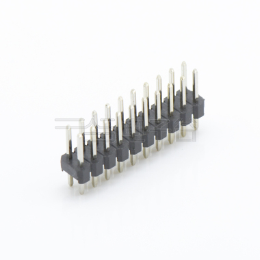 Pitch 2.00mm 180° 双排 DIP 单塑排针 L=8.1 2X10Pin 黑色 镀全金G/F