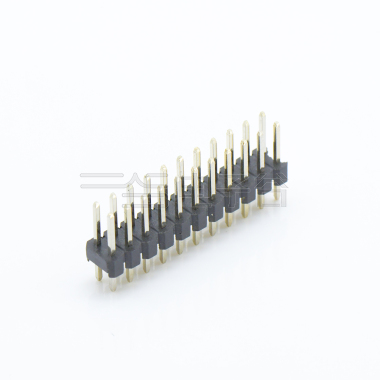 Pitch 2.00mm 180° 双排 DIP 单塑排针 L=8.1 2X11Pin 黑色 镀全金G/F