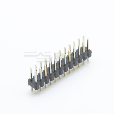 Pitch 2.00mm 180° 双排 DIP 单塑排针 L=8.1 2X12Pin 黑色 镀全金G/F