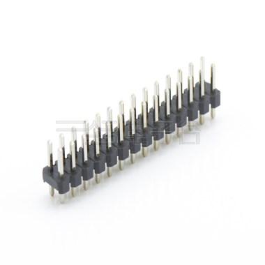Pitch 2.00mm 180° 双排 DIP 单塑排针 L=8.1 2X14Pin 黑色 镀全金G/F