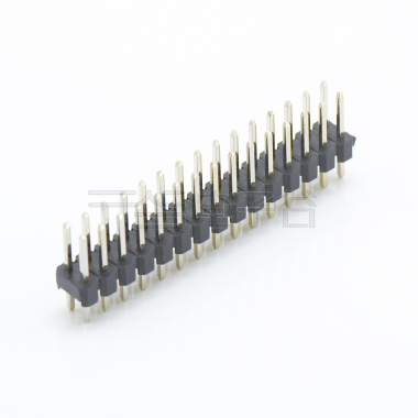 Pitch 2.00mm 180° 双排 DIP 单塑排针 L=8.1 2X15Pin 黑色 镀全金G/F