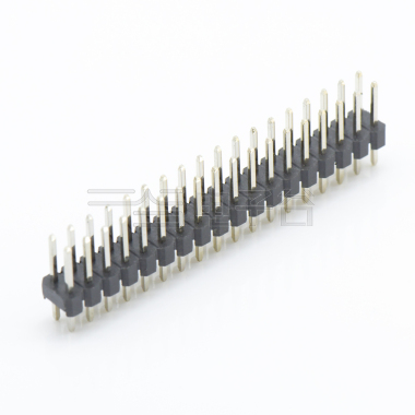 Pitch 2.00mm 180° 双排 DIP 单塑排针 L=8.1 2X18Pin 黑色 镀全金G/F