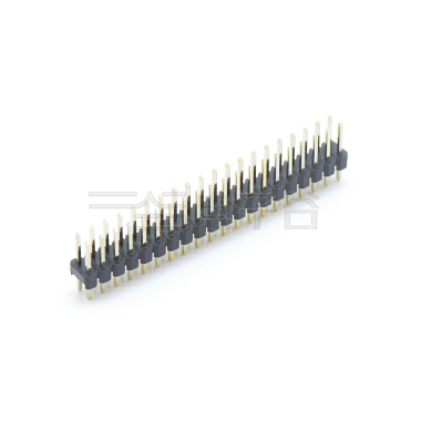 Pitch 2.00mm 180° 双排 DIP 单塑排针 L=8.1 2X20Pin 黑色 镀全金G/F