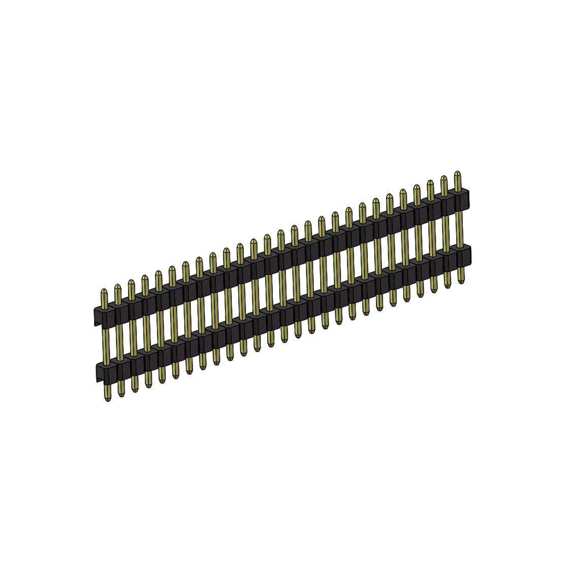 PH2541 排针连接器 Pitch 2.54mm 180° 单排 DIP 雙塑排针 （3/11/3）L=17MM 1X27Pin PA6T，94V-0 黑色 Brass 镀全金G/F