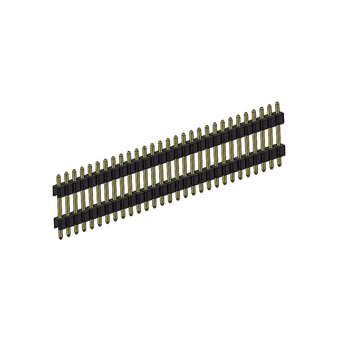 PH2541 排针连接器 Pitch 2.54mm 180° 单排 DIP 雙塑排针 （3/11/3）L=17MM 1X29Pin PA6T，94V-0 黑色 Brass 镀全金G/F