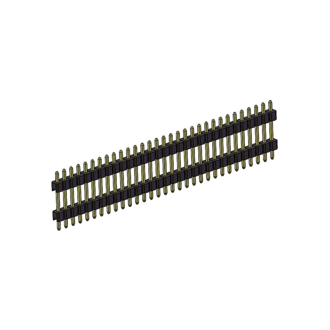PH2541 排针连接器 Pitch 2.54mm 180° 单排 DIP 雙塑排针 （3/11/3）L=17MM 1X31Pin PA6T，94V-0 黑色 Brass 镀全金G/F