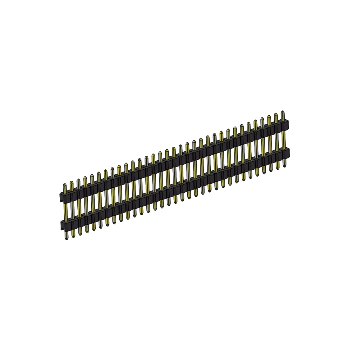 PH2541 排针连接器 Pitch 2.54mm 180° 单排 DIP 雙塑排针 （3/11/3）L=17MM 1X33Pin PA6T，94V-0 黑色 Brass 镀全金G/F