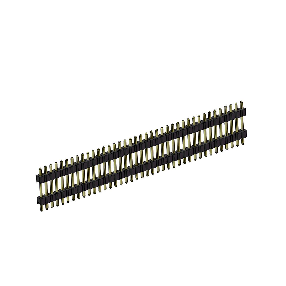 PH2541 排针连接器 Pitch 2.54mm 180° 单排 DIP 雙塑排针 （3/11/3）L=17MM 1X39Pin PA6T，94V-0 黑色 Brass 镀全金G/F