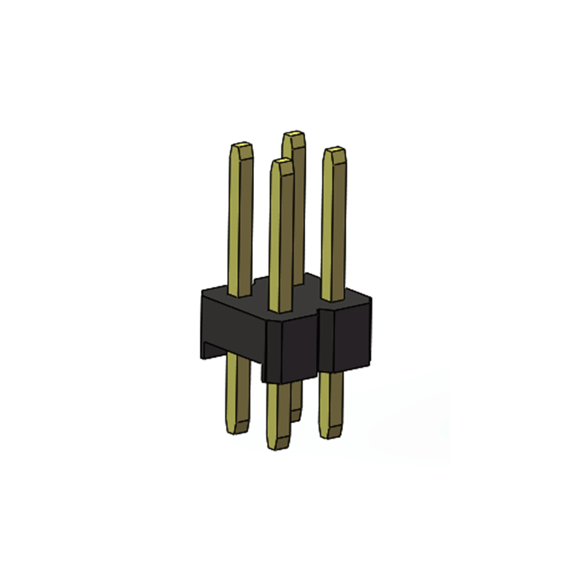 PH2541 排针连接器 Pitch 2.54mm 180° 双排 DIP 单塑排针 L=11.5MM PC 3.0 2X02Pin 黑色 Brass 镀全金G/F