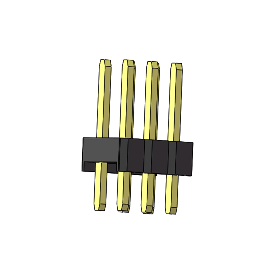 PH2541 排针连接器 Pitch 2.54mm 180° 双排 DIP 单塑排针 L=11.5MM PC 3.0 2X03Pin 黑色 Brass 镀全金G/F