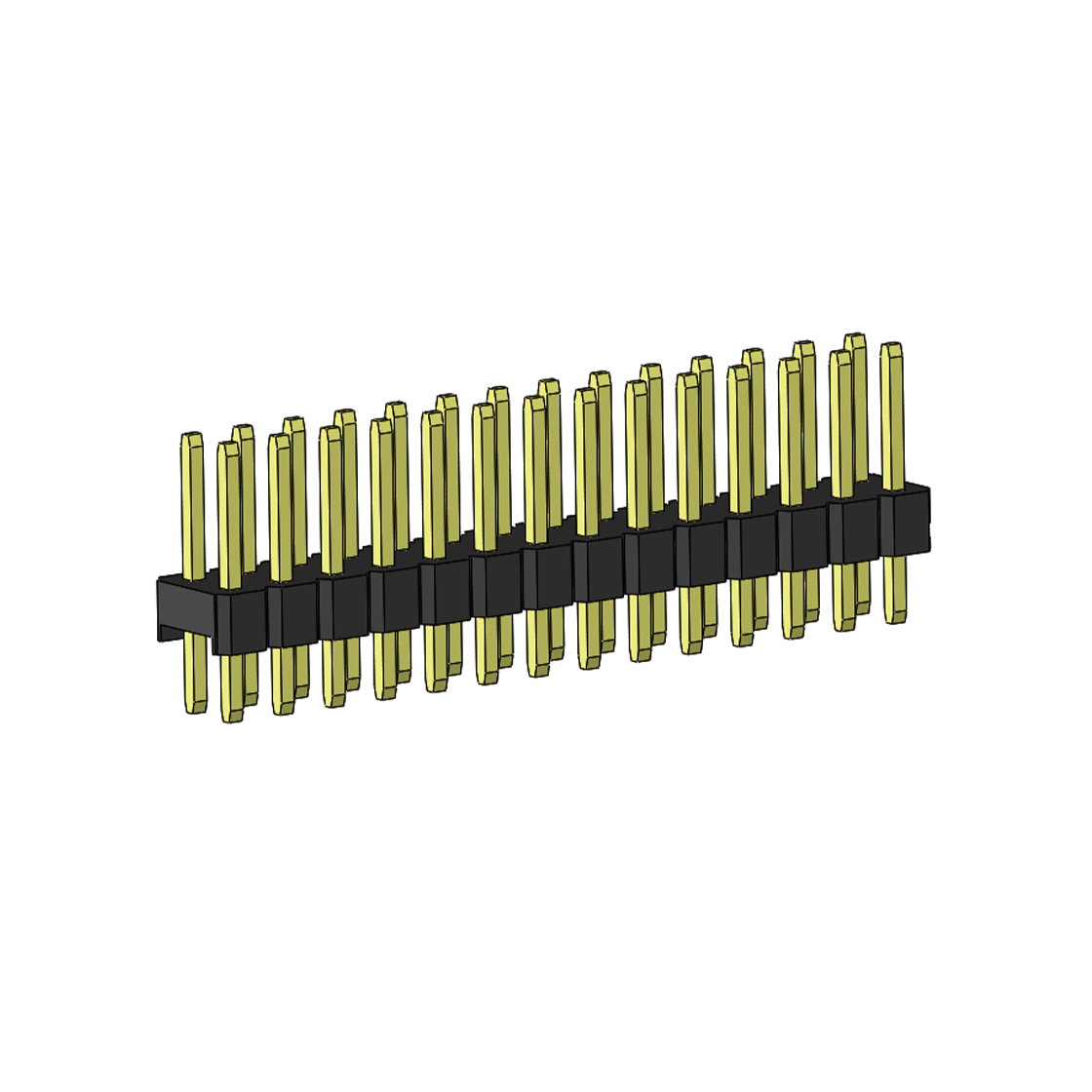 PH2541 排针连接器 Pitch 2.54mm 180° 双排 DIP 单塑排针 L=11.5MM PC 3.0 2X14Pin 黑色 Brass 镀全金G/F