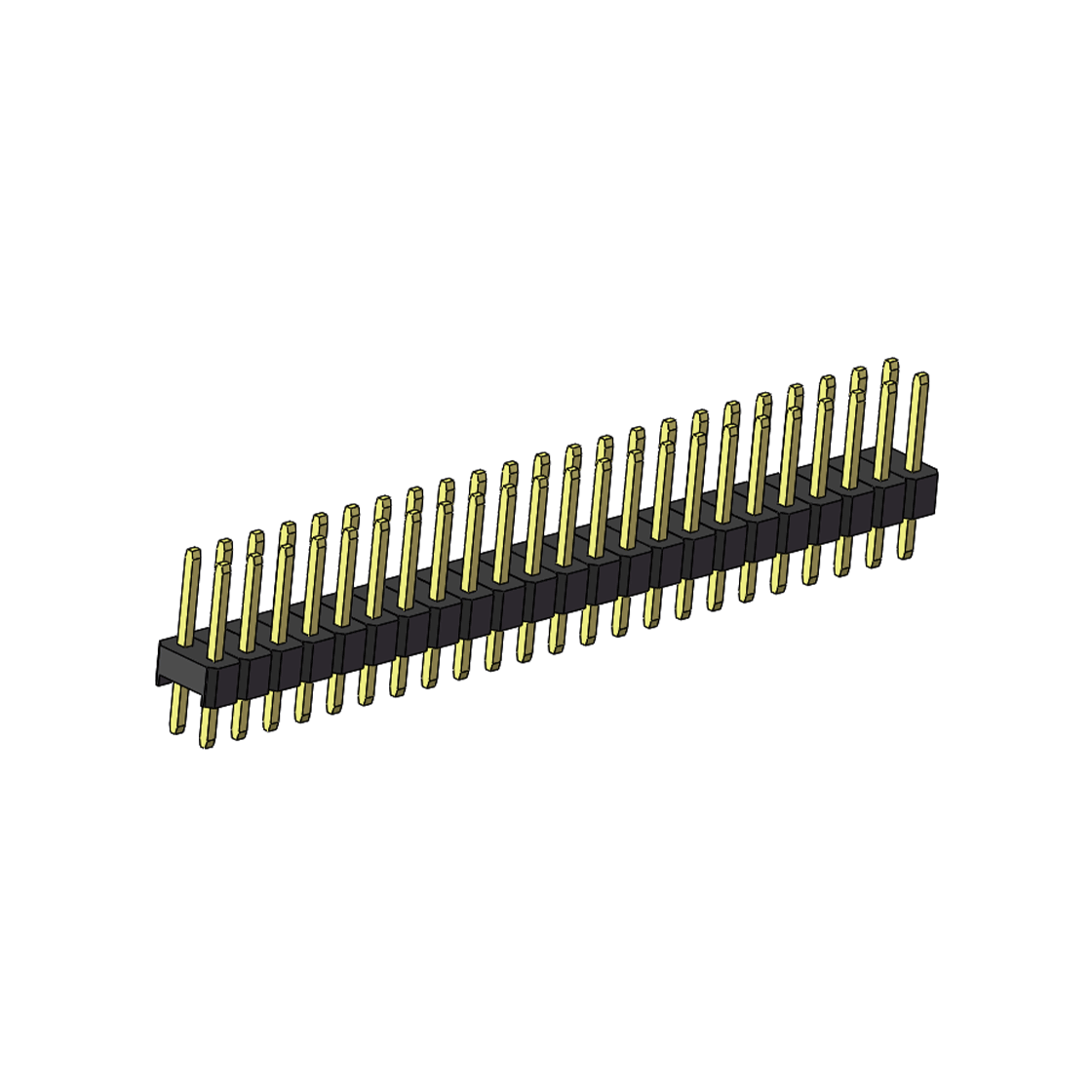 PH2541 排针连接器 Pitch 2.54mm 180° 双排 DIP 单塑排针 L=11.5MM PC 3.0 2X23Pin 黑色 Brass 镀全金G/F