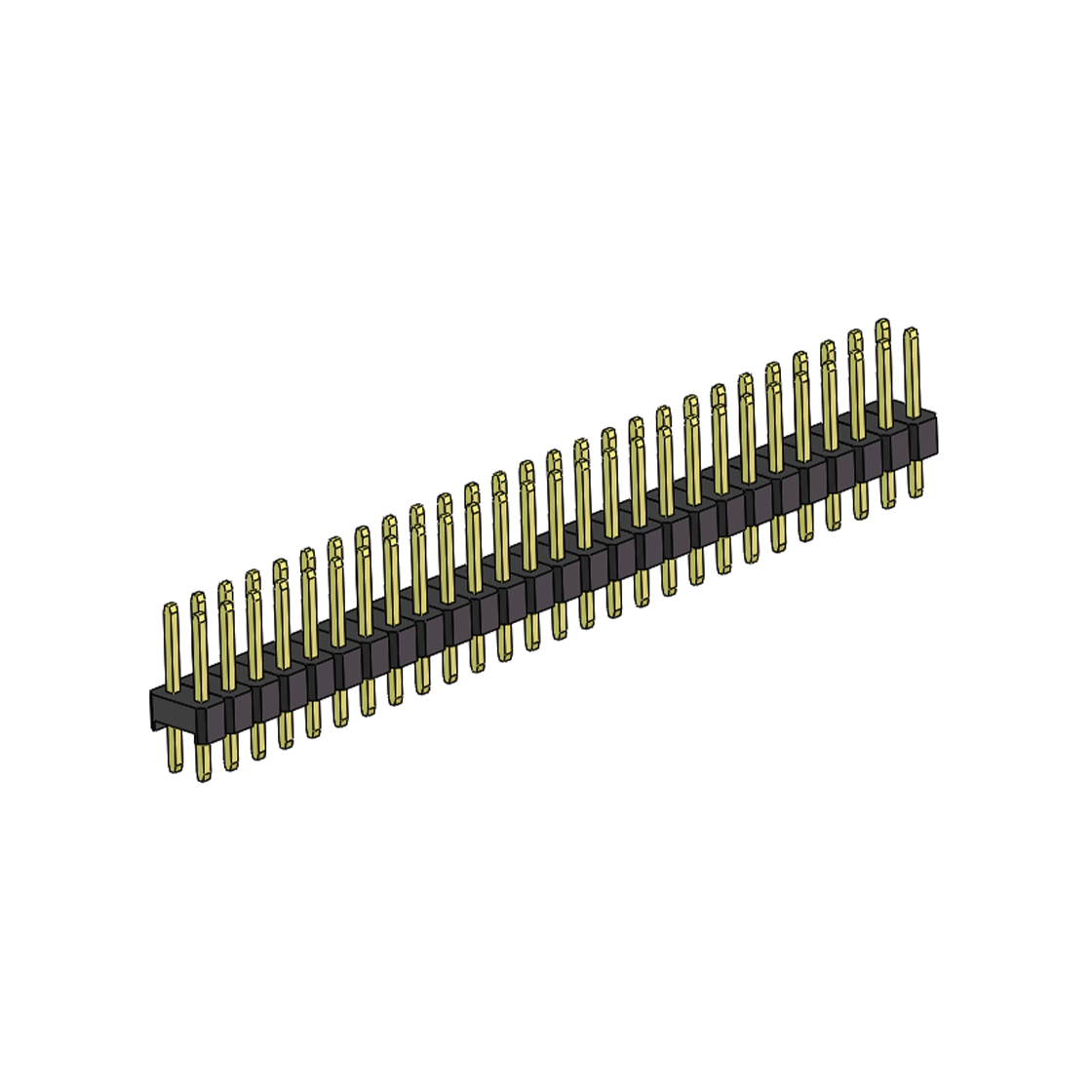 PH2541 排针连接器 Pitch 2.54mm 180° 双排 DIP 单塑排针 L=11.5MM PC 3.0 2X27Pin 黑色 Brass 镀全金G/F